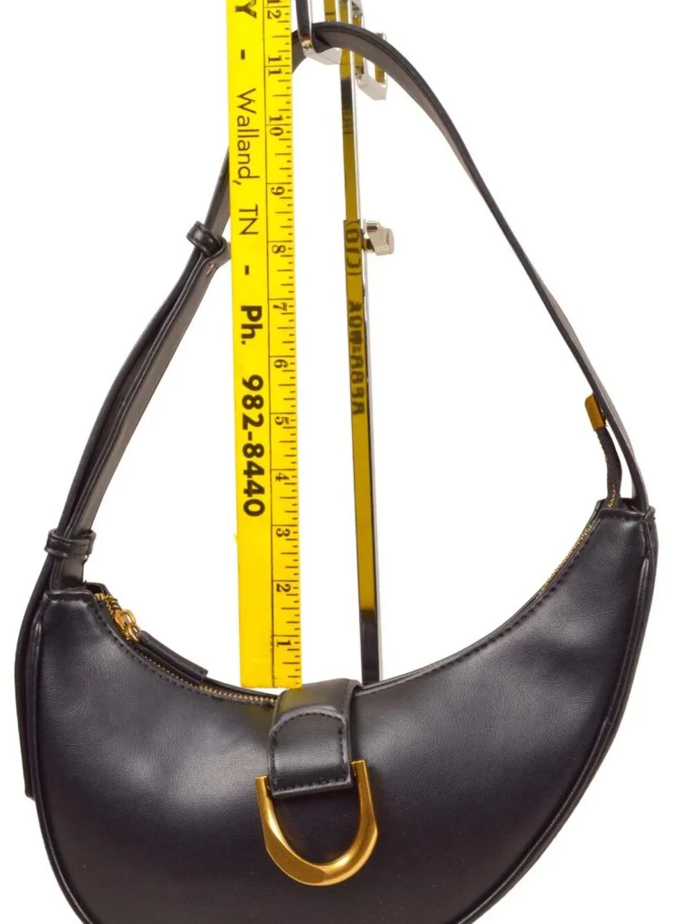MADISON WEST Black Crescent Boho Shoulder Bag
